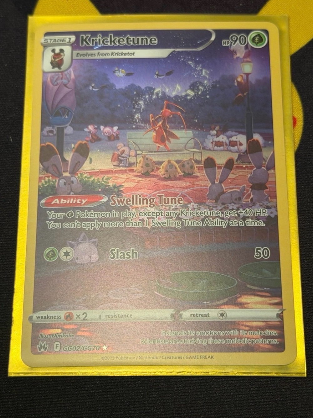 Pokemon Kricketune Holo Card - Green & Purple Artwork